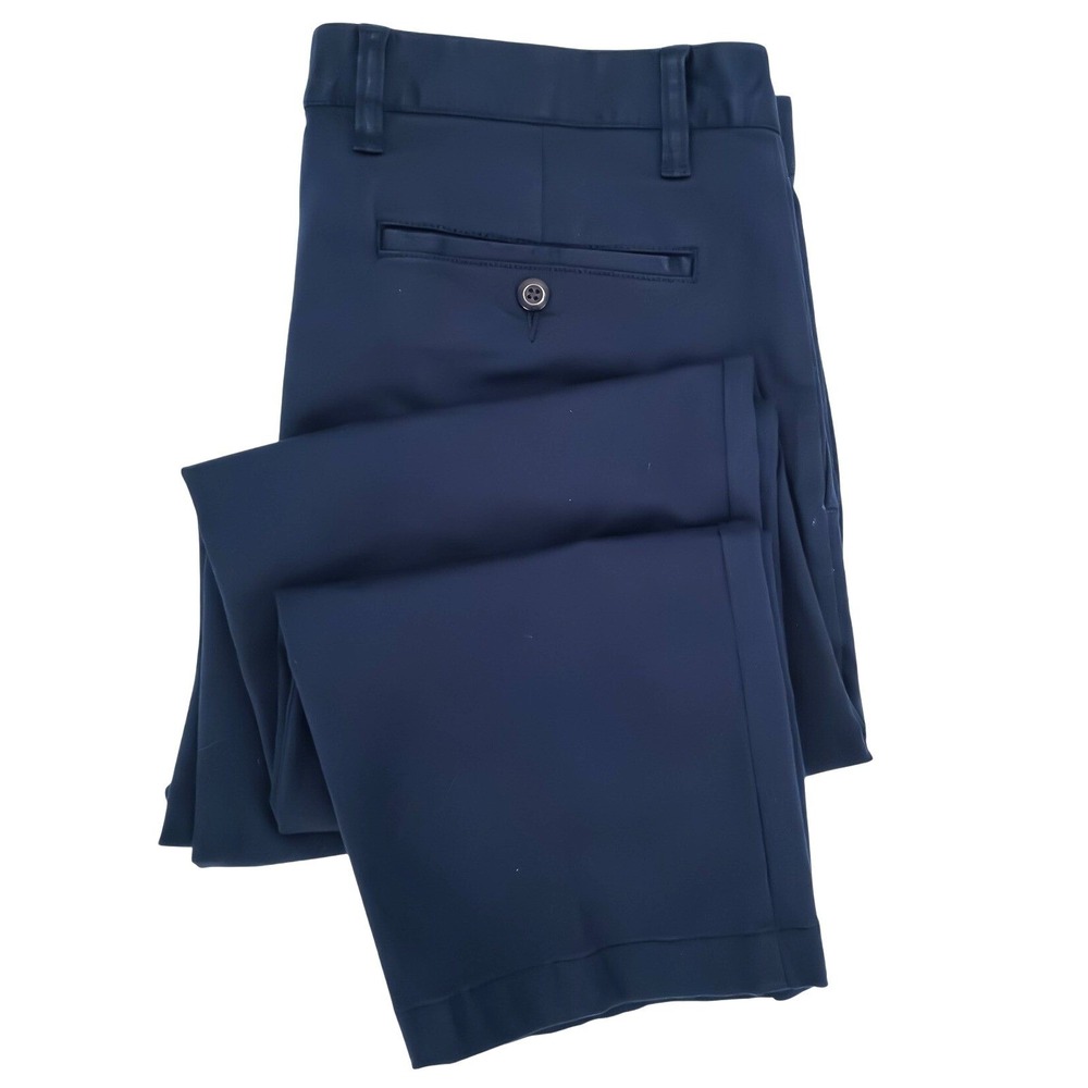 The Savile Row Company Men's Chinos 36x30 Navy Flat Front Cotton mix fits 35x29